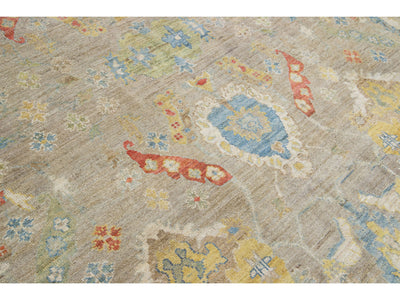 Modern Sultanabad Wool Rug 13 X 19