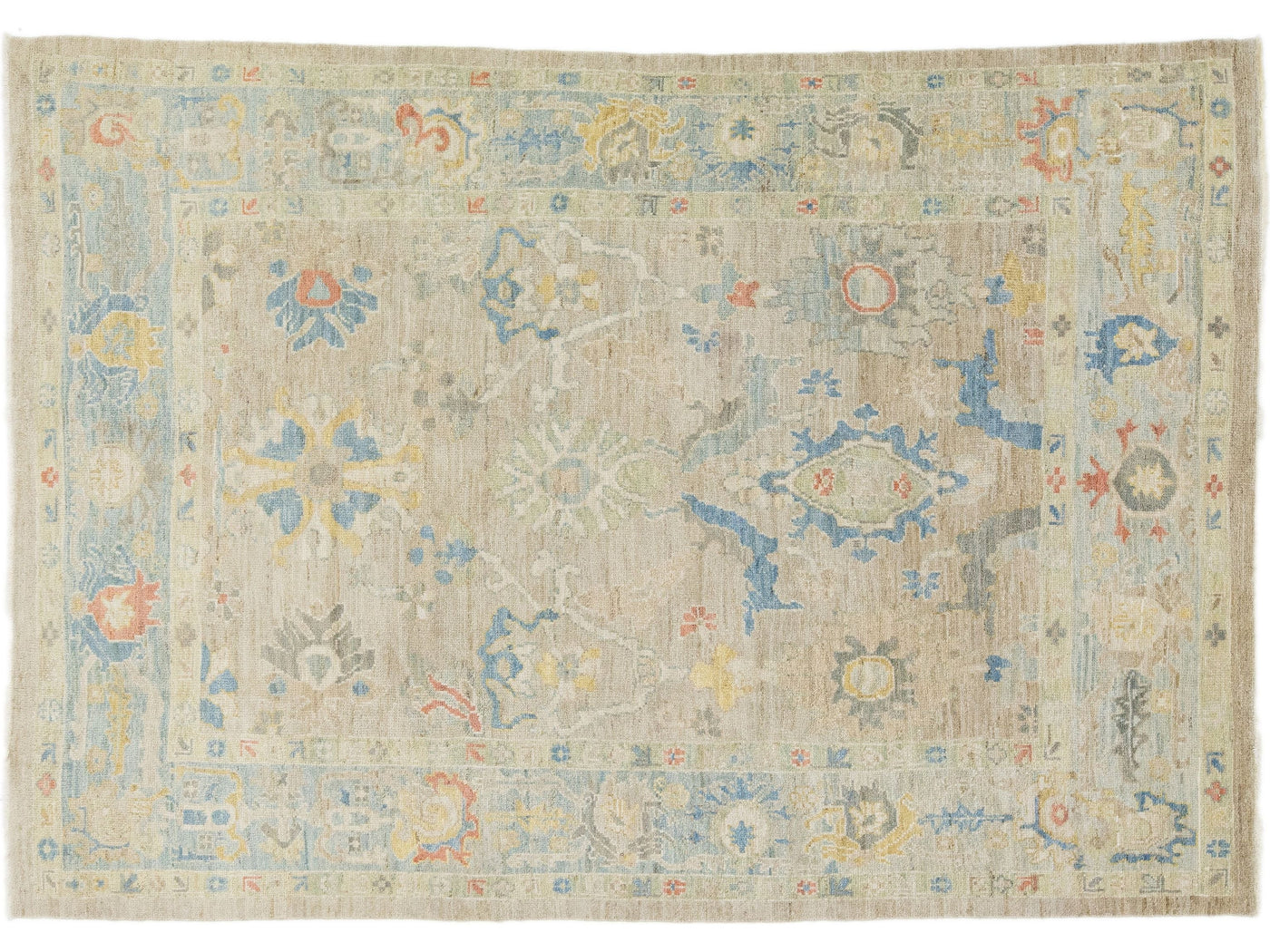 Modern Sultanabad Wool Rug 6 X 9