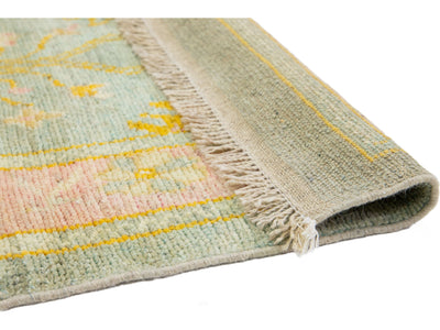 Modern Turkish Oushak Wool Runner 3 X 9