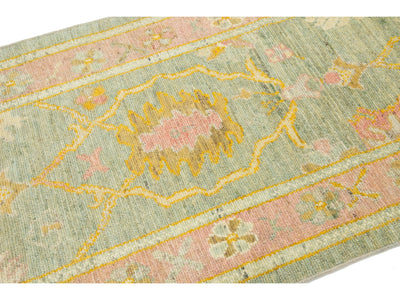 Modern Turkish Oushak Wool Runner 3 X 9