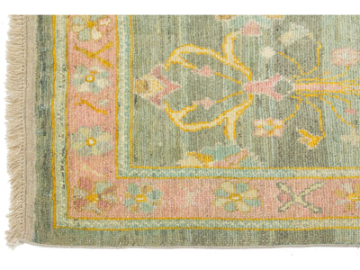 Modern Turkish Oushak Wool Runner 3 X 9