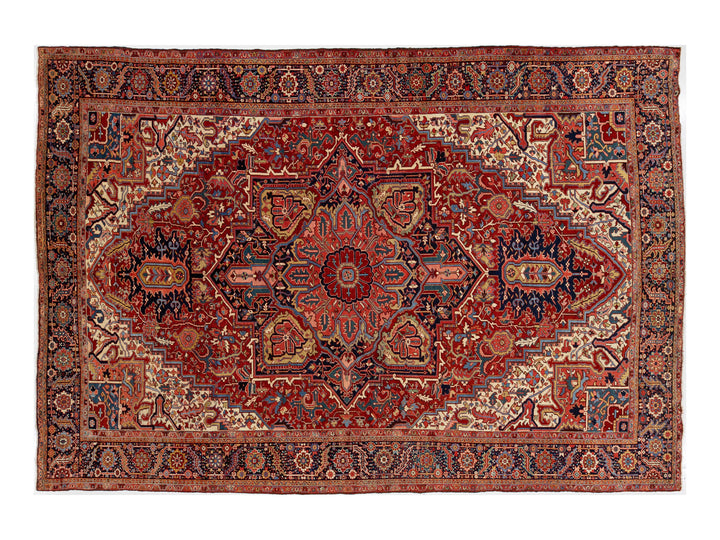 Antique Persian Serapi Wool Rug 12 X 17