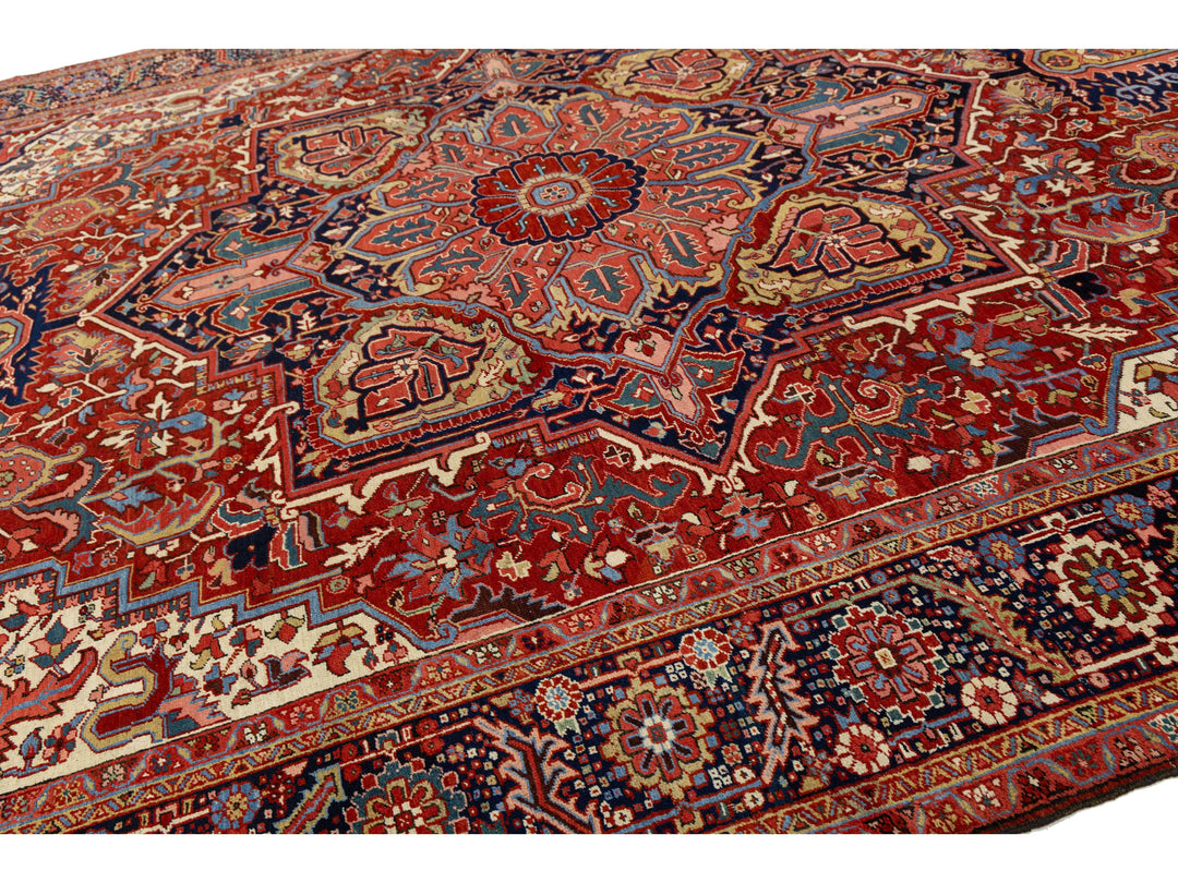 Antique Persian Serapi Wool Rug 12 X 17