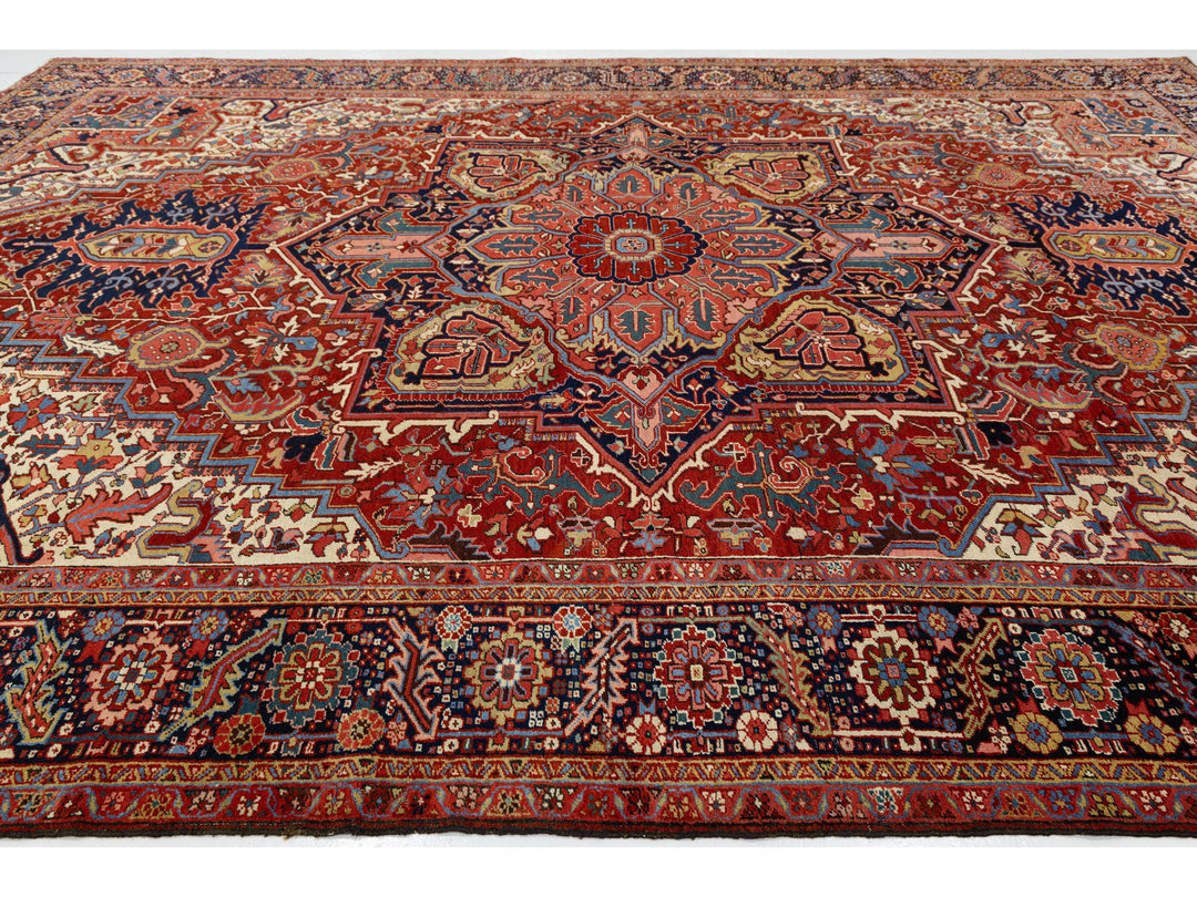 Antique Persian Serapi Wool Rug 12 X 17