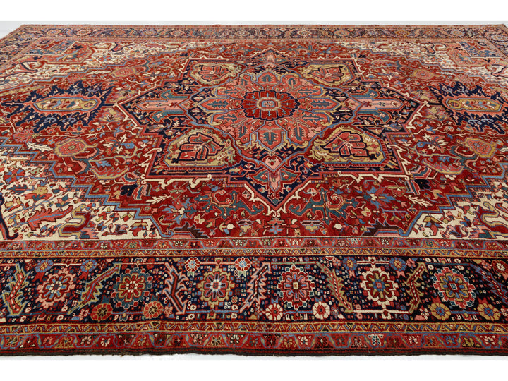 Antique Persian Serapi Wool Rug 12 X 17