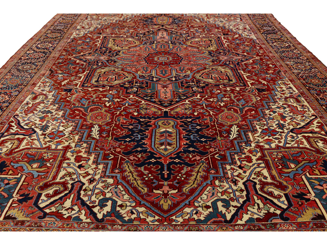 Antique Persian Serapi Wool Rug 12 X 17