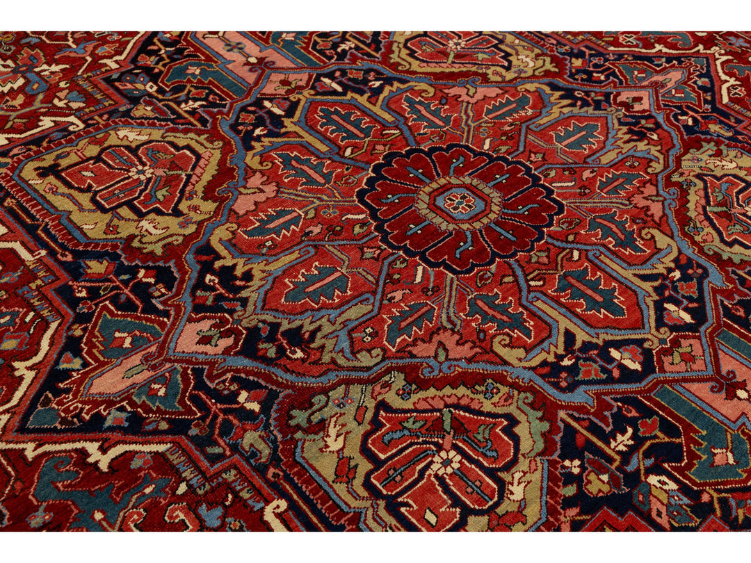 Antique Persian Serapi Wool Rug 12 X 17