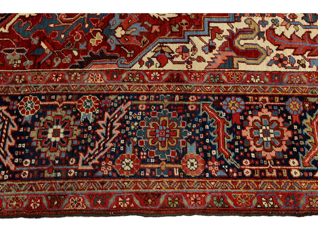 Antique Persian Serapi Wool Rug 12 X 17