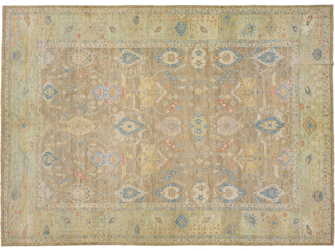 Modern Sultanabad Wool Rug 13 X 18