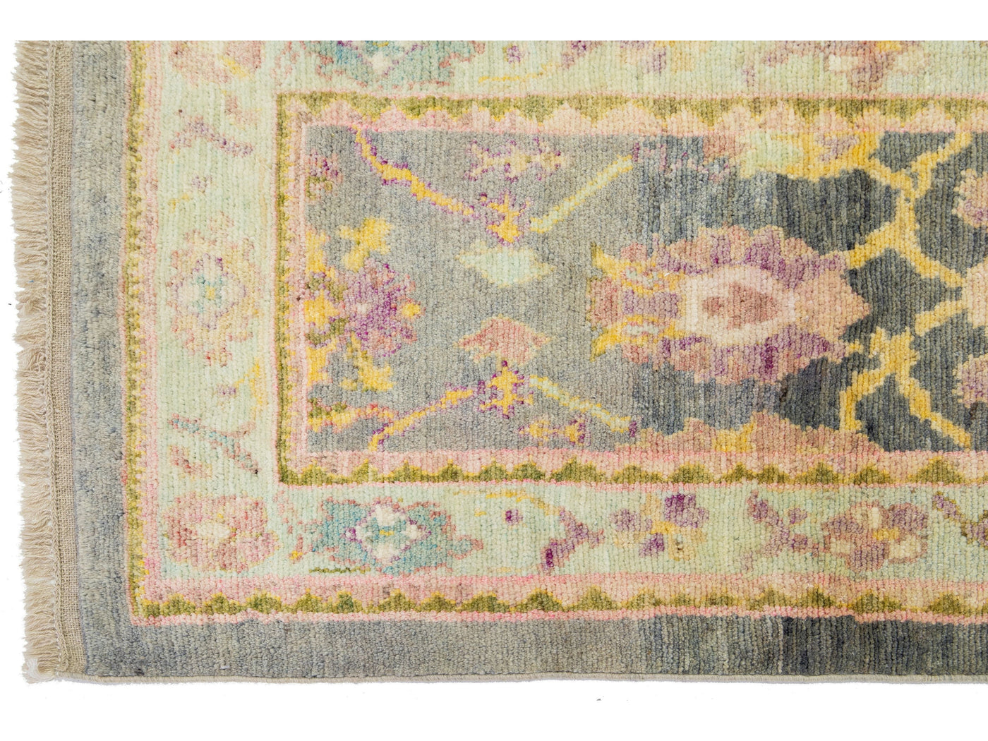 Modern Turkish Oushak Wool Runner 3 X 13