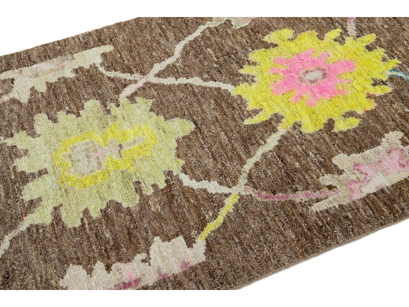 Modern Turkish Oushak Wool Runner 3 X 16