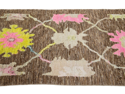 Modern Turkish Oushak Wool Runner 3 X 16