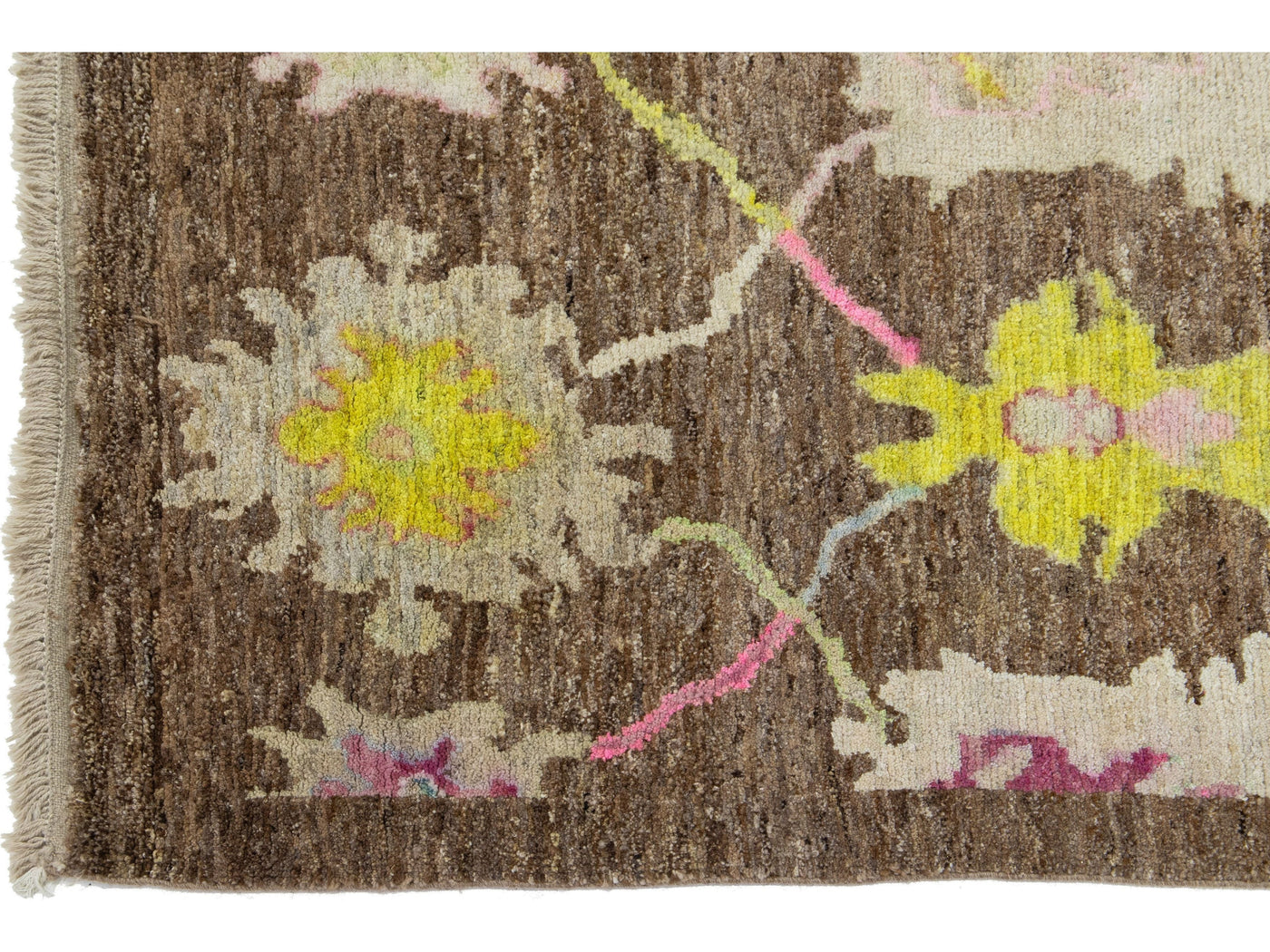 Modern Turkish Oushak Wool Runner 3 X 16