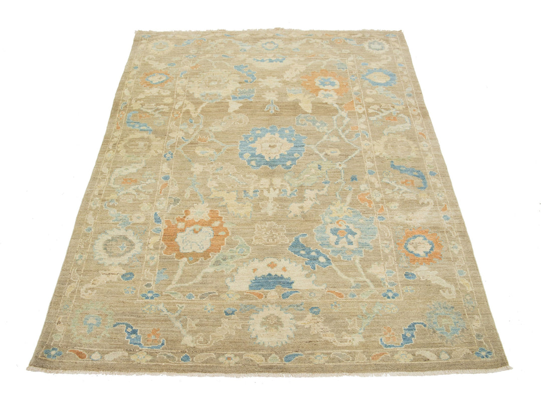 Modern Sultanabad Wool Rug 6 X 9