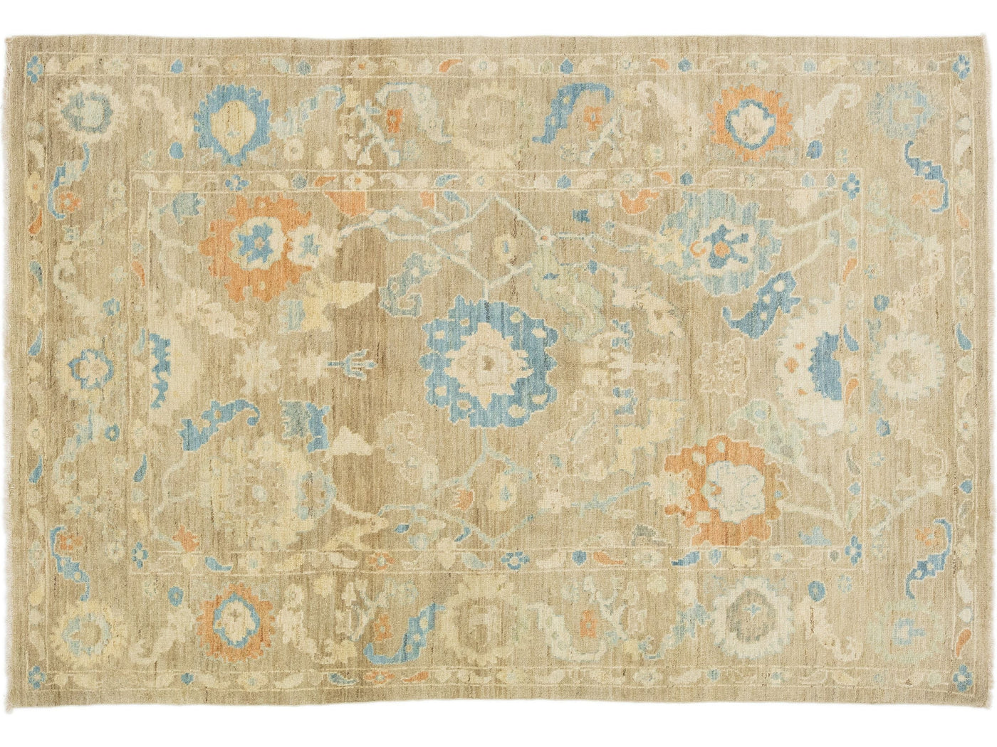 Modern Sultanabad Wool Rug 6 X 9