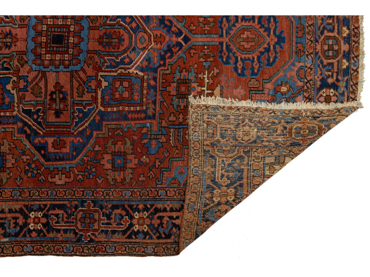Antique Persian Heriz Wool Rug 10 X 12