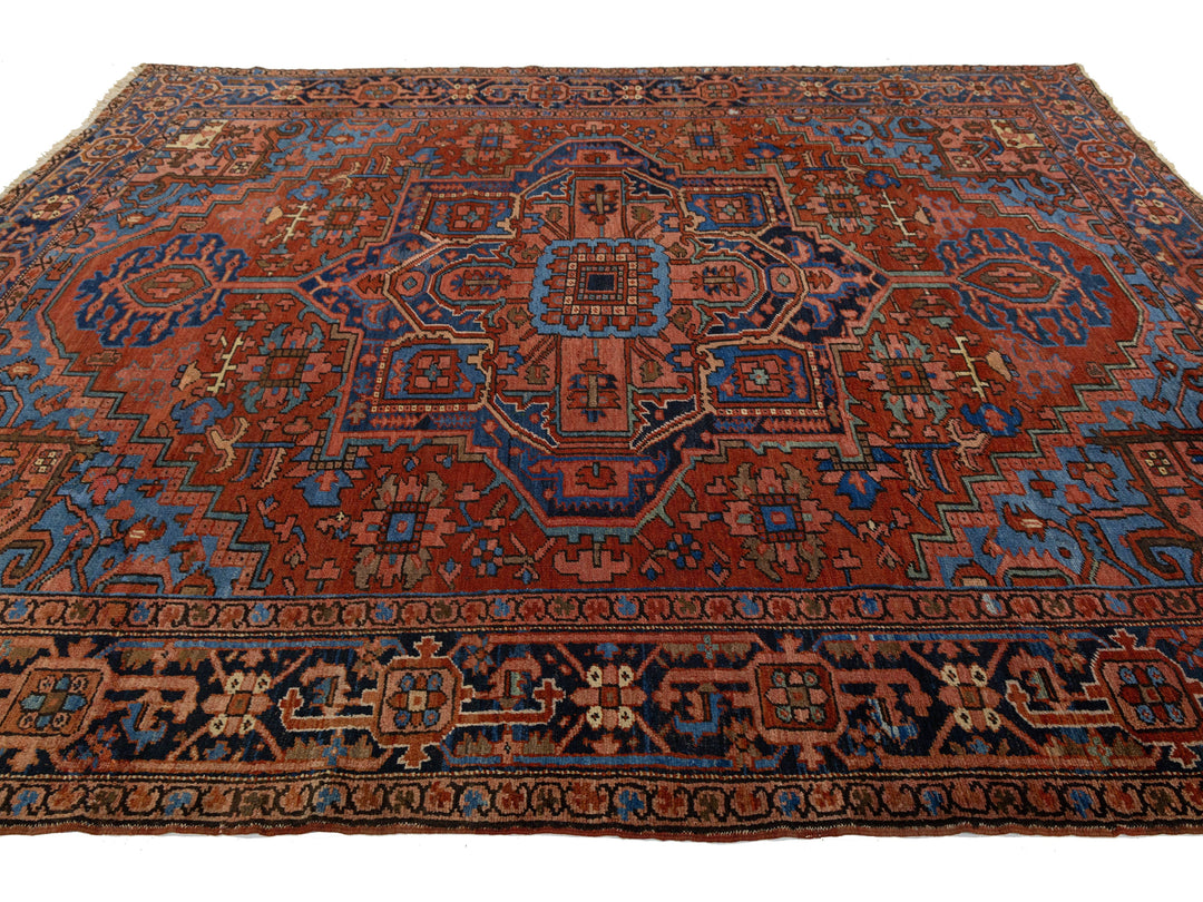 Antique Persian Heriz Wool Rug 10 X 12