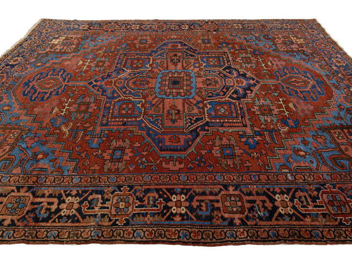 Antique Persian Heriz Wool Rug 10 X 12