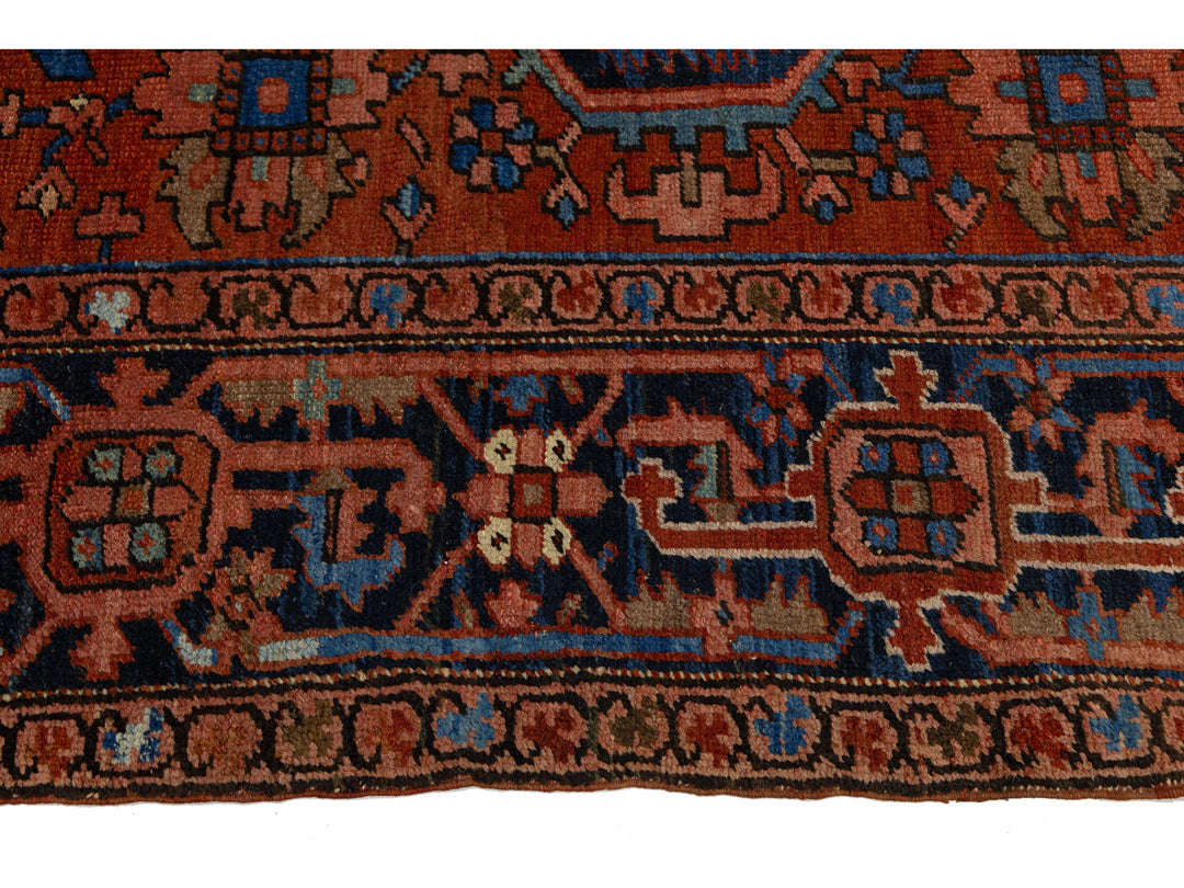 Antique Persian Heriz Wool Rug 10 X 12