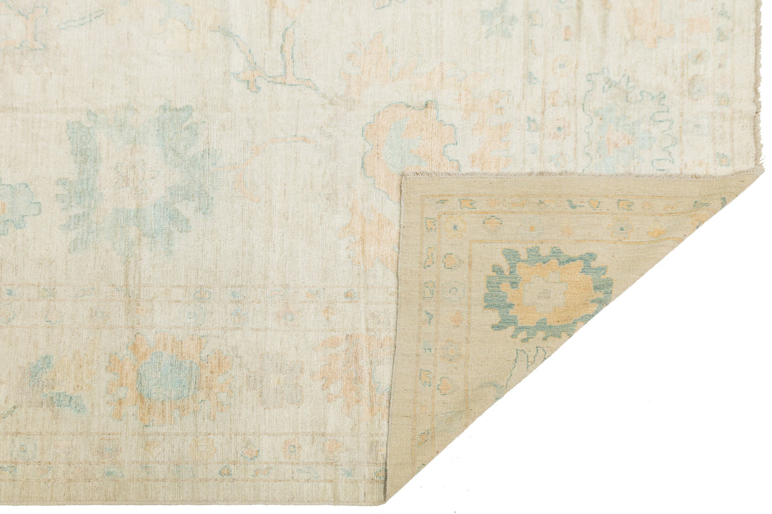 Modern Oushak Wool Rug 14 X 17