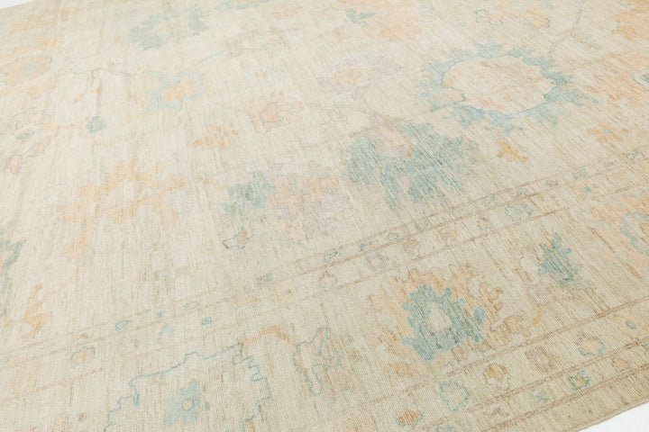 Modern Oushak Wool Rug 14 X 17