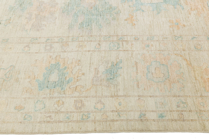 Modern Oushak Wool Rug 14 X 17