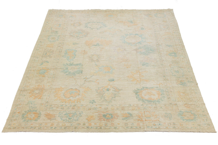 Modern Oushak Wool Rug 14 X 17