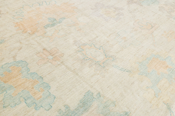 Modern Oushak Wool Rug 14 X 17