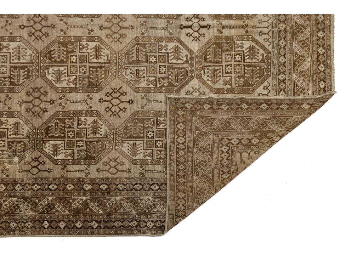 Antique Turkmen Wool Rug 11 X 16