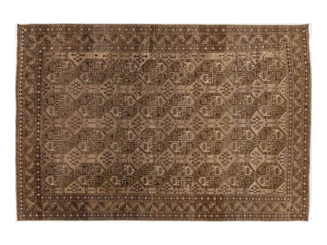 Antique Turkmen Wool Rug 11 X 16