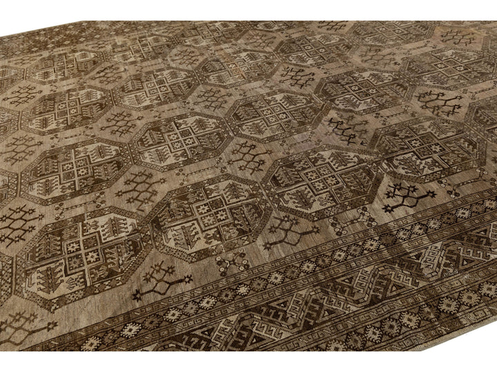 Antique Turkmen Wool Rug 11 X 16