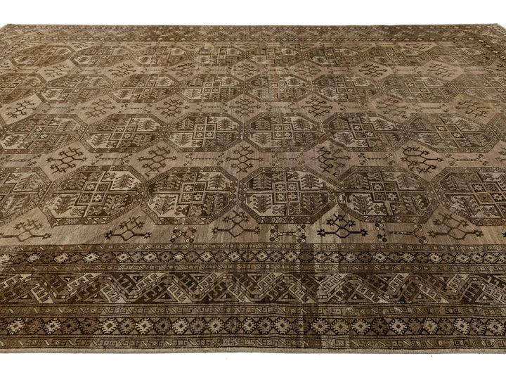 Antique Turkmen Wool Rug 11 X 16