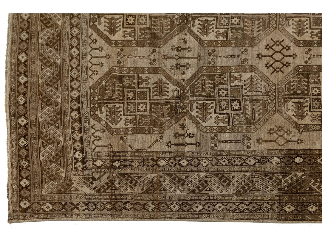 Antique Turkmen Wool Rug 11 X 16