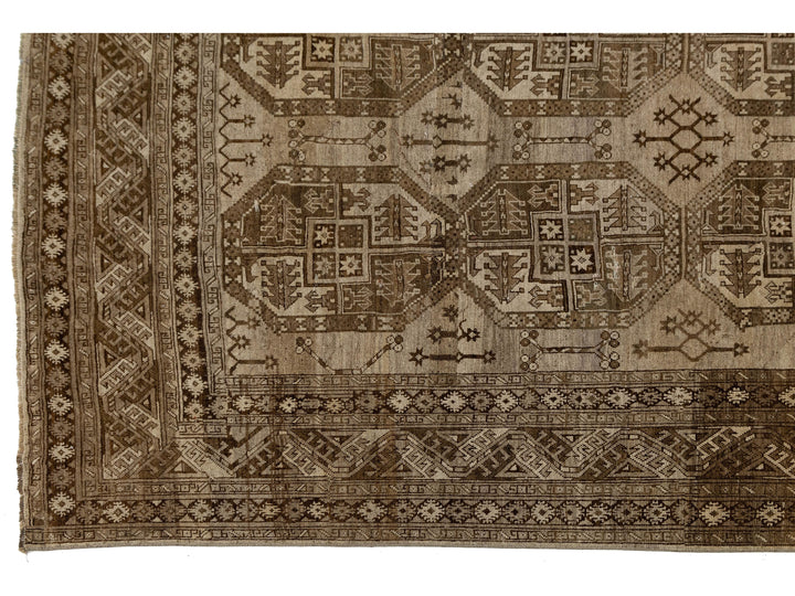 Antique Turkmen Wool Rug 11 X 16