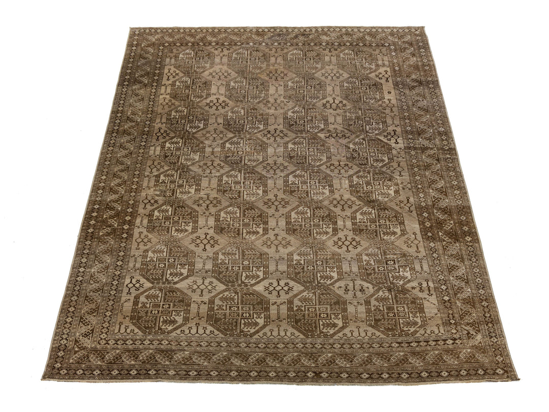 Antique Turkmen Wool Rug 11 X 16