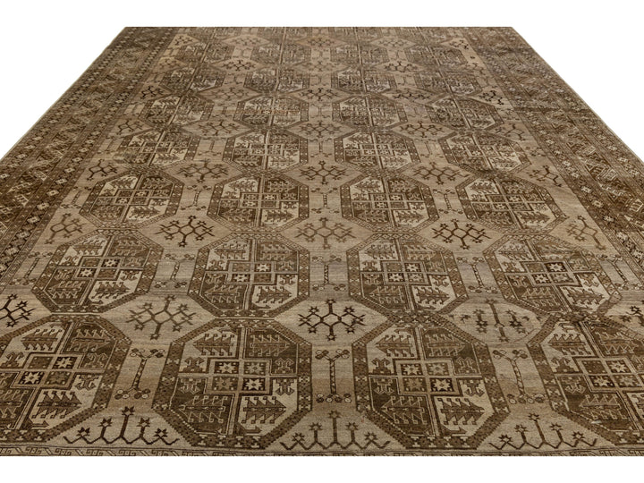 Antique Turkmen Wool Rug 11 X 16