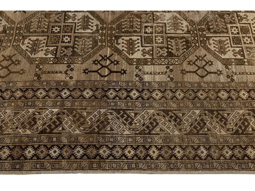 Antique Turkmen Wool Rug 11 X 16