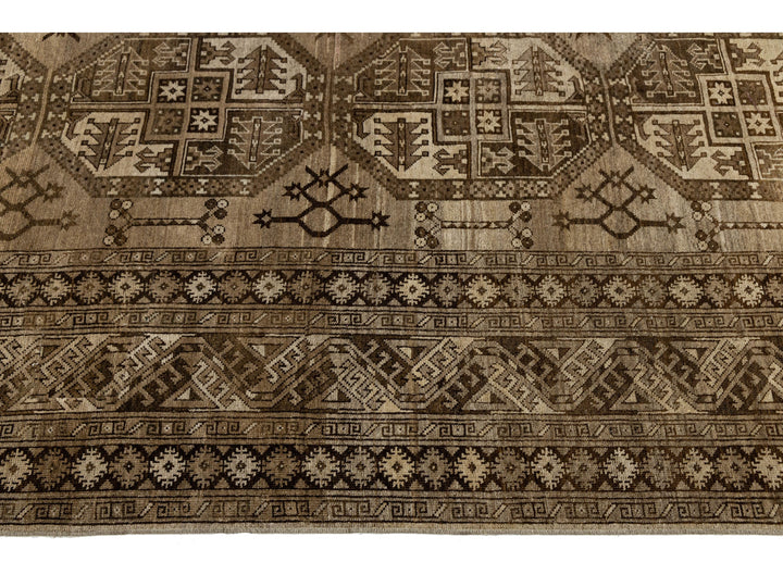 Antique Turkmen Wool Rug 11 X 16