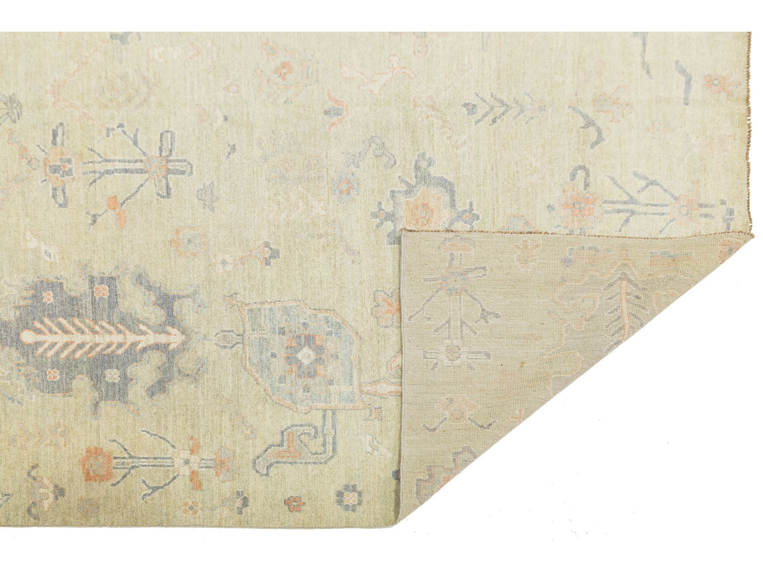 Modern Oushak Wool Rug 9 X 12