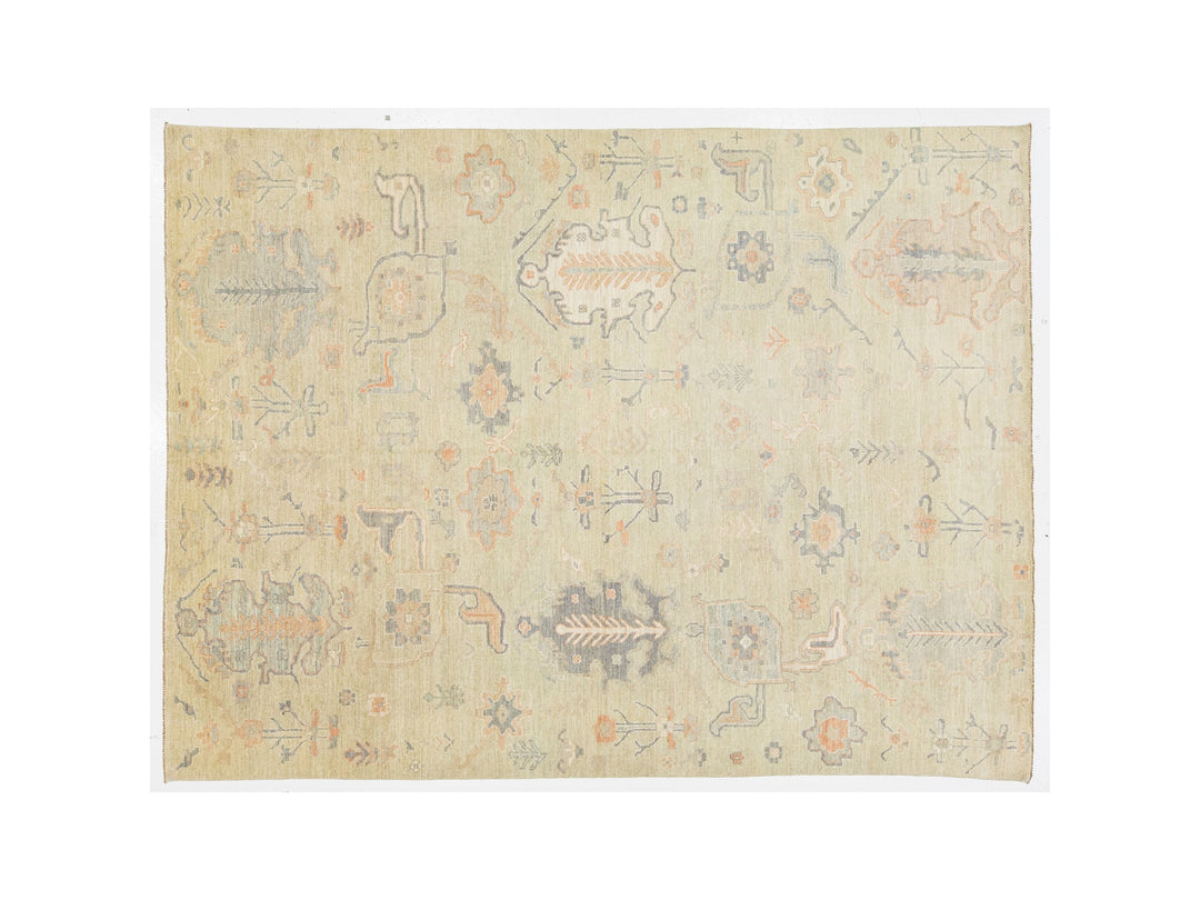 Modern Oushak Wool Rug 9 X 12