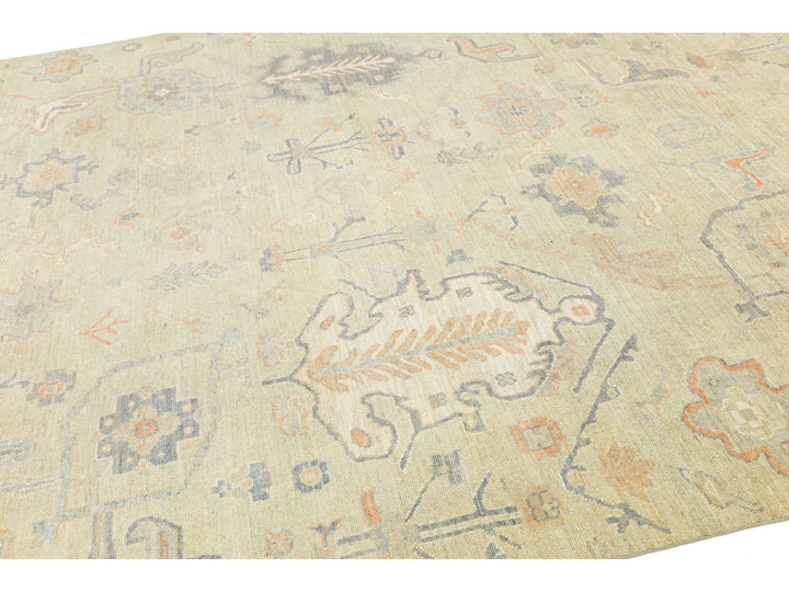 Modern Oushak Wool Rug 9 X 12