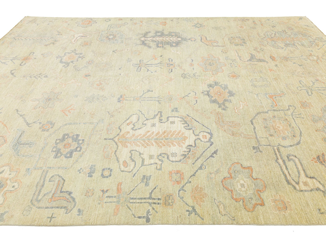 Modern Oushak Wool Rug 9 X 12