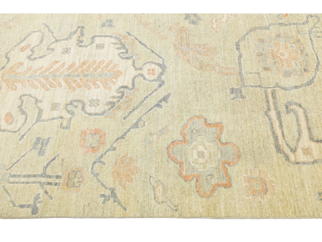 Modern Oushak Wool Rug 9 X 12