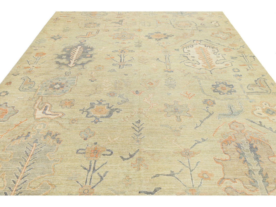 Modern Oushak Wool Rug 9 X 12