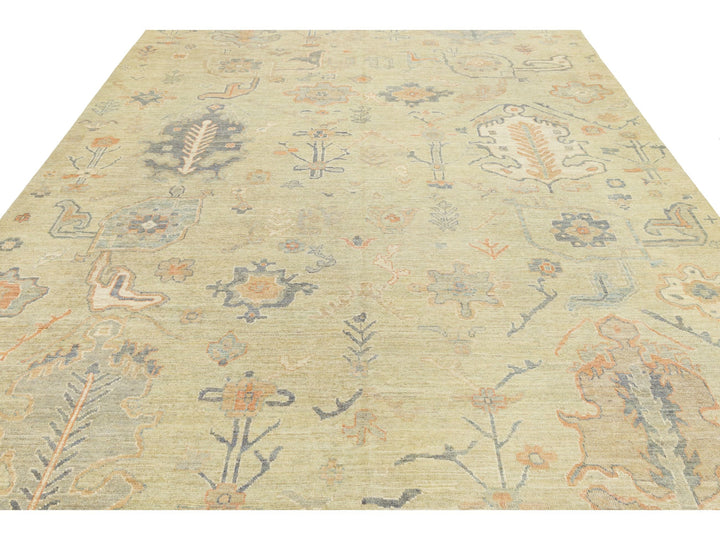 Modern Oushak Wool Rug 9 X 12