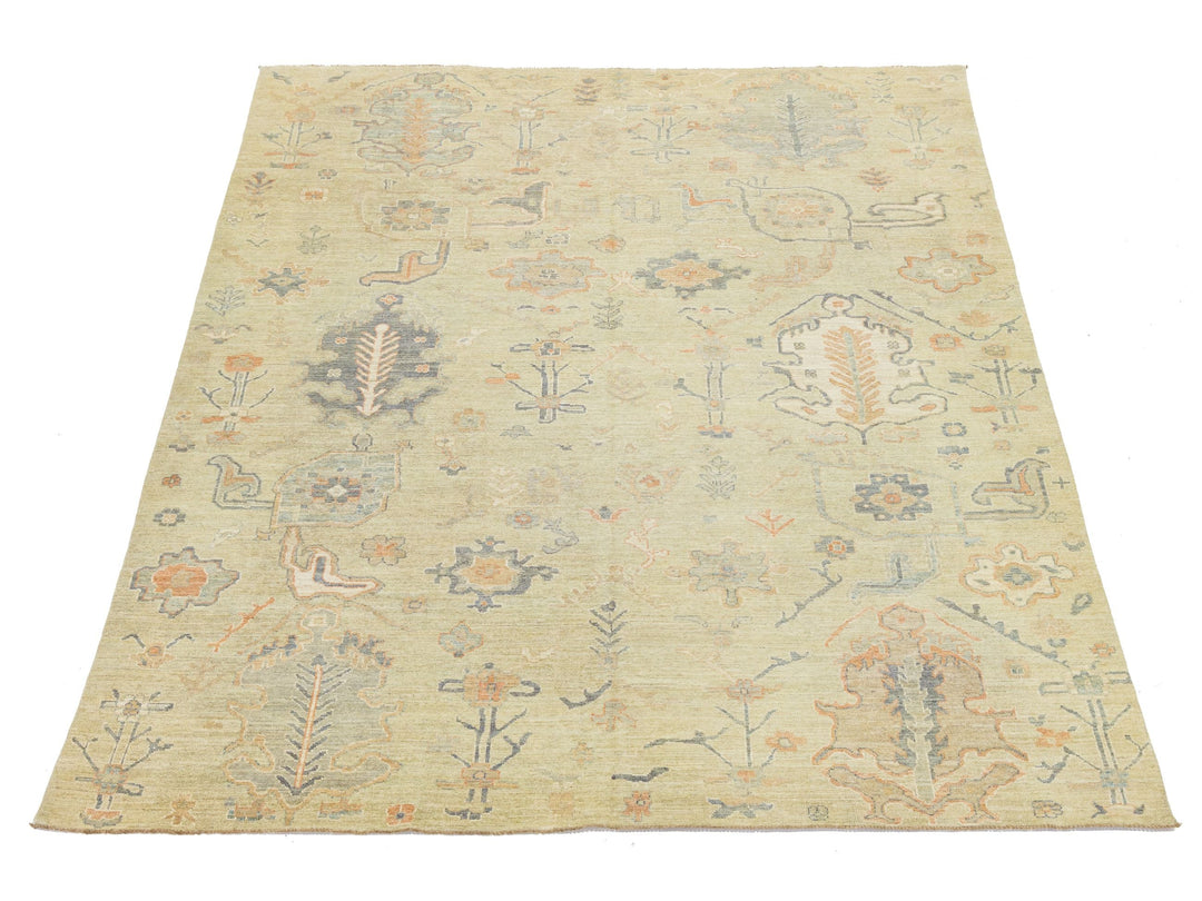 Modern Oushak Wool Rug 9 X 12