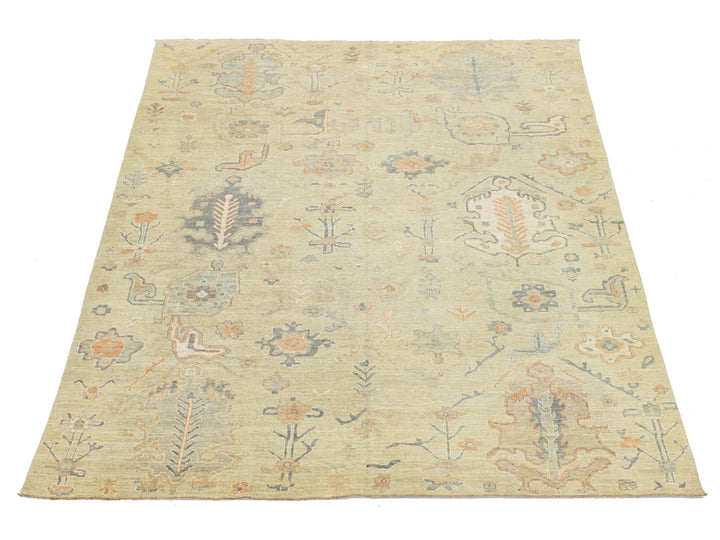Modern Oushak Wool Rug 9 X 12