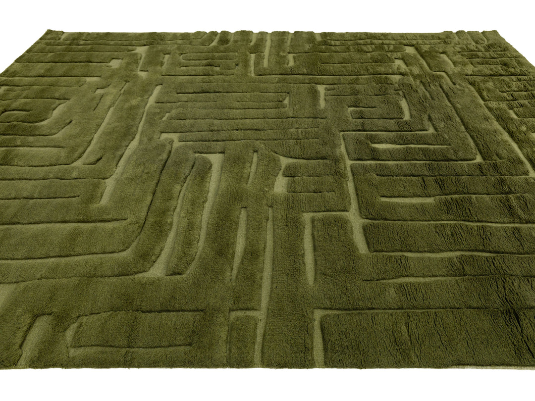 Modern Moroccan Wool Rug 10 X 14
