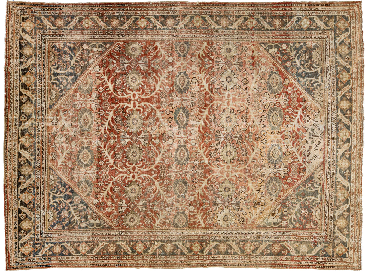 Antique Mahal Wool Rug 10 X 13