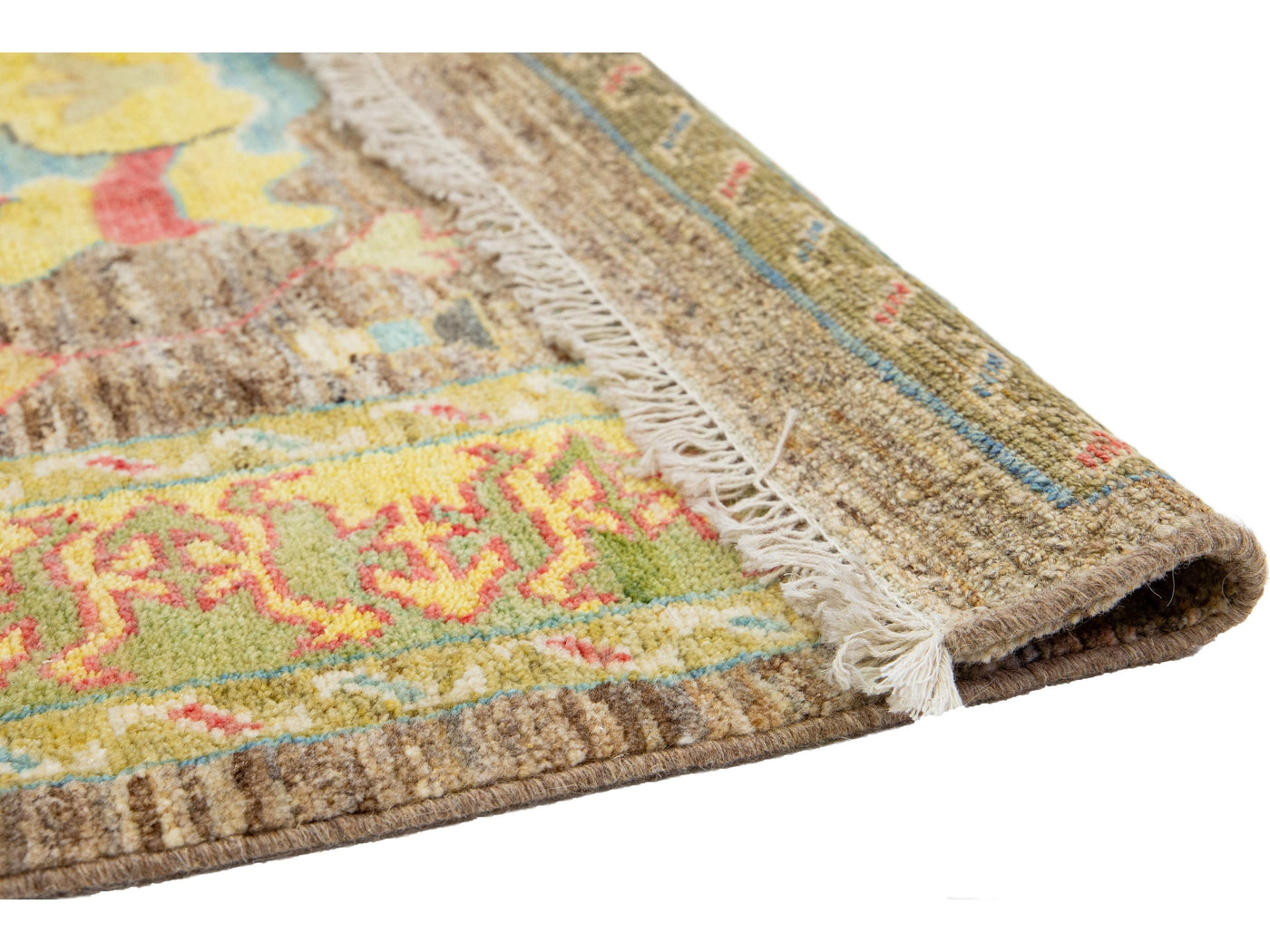 Modern Turkish Oushak Wool Runner 4 X 10